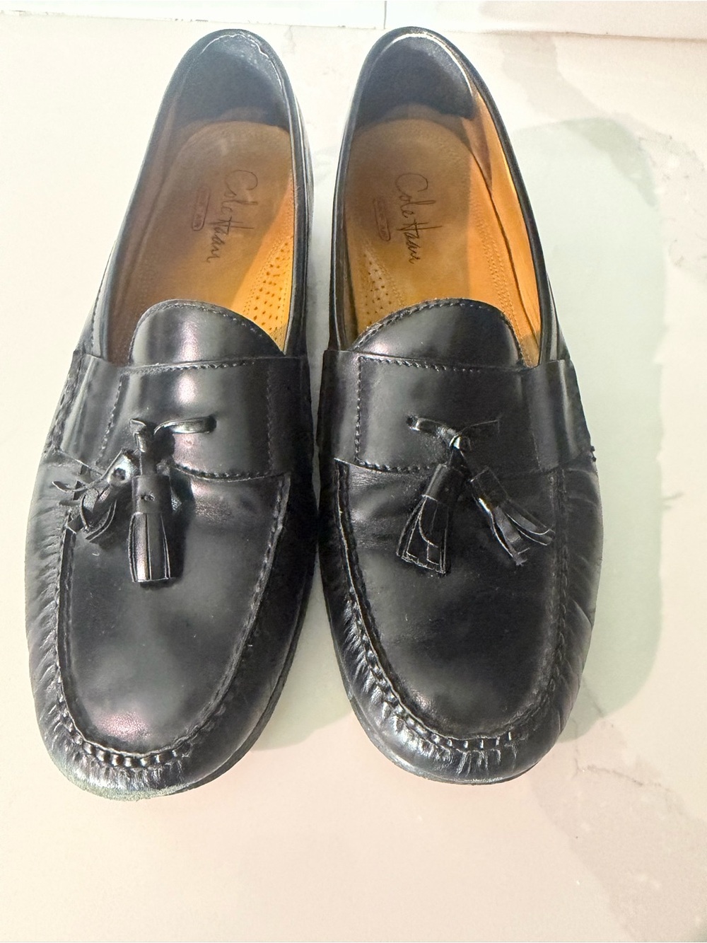 Cole Haan Nike Black Leather Tassel Loafers for Men